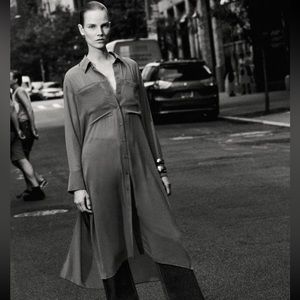 Zara Semi-sheer Long Tunic Anthracite Grey NWT